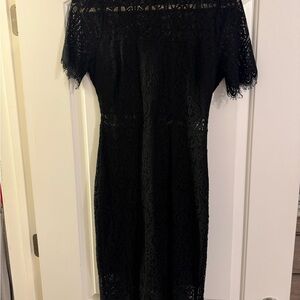 Lulu's Black Lace Midi Dress